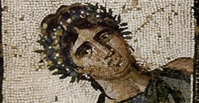 Busto della Primavera, dettaglio del mosaico con Ratto di Proserpina, Centrale Montemartini