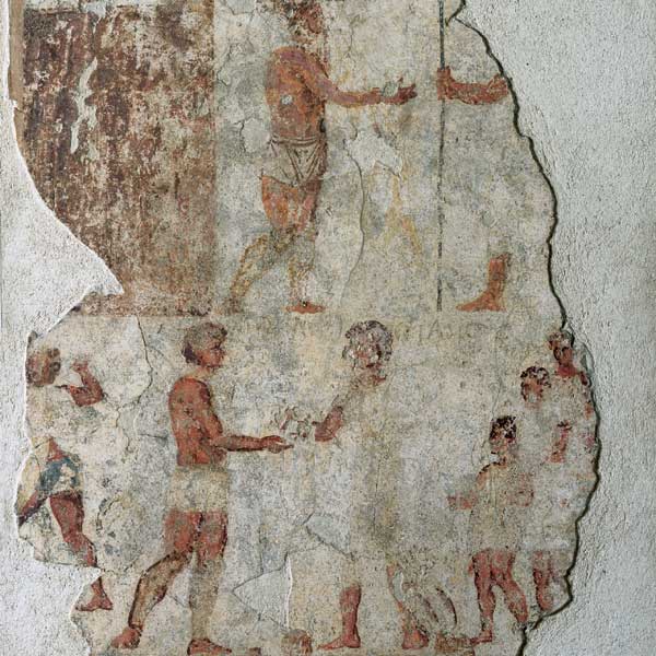 Affresco con scene militari da una tomba a camera della Necropoli Esquilina