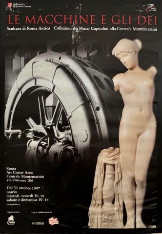 La locandina della mostra “le macchine e gli dei” (1997)