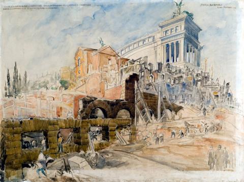 Maria Barosso_Demolizione delle case in Via  Cremona per gli scavi al Foro di Cesare Maria Barosso_Demolizione delle case in Via  Cremona per gli scavi al Foro di Cesare